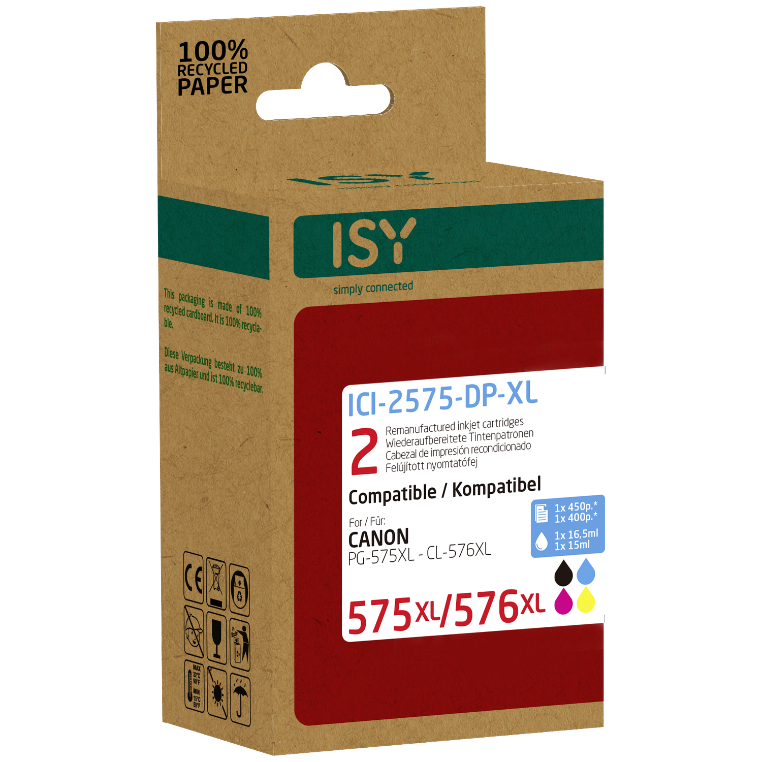 Isy Multipack 2 Canon 575xl+576xl Zwart/color