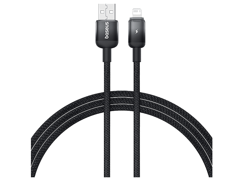 Cable USB - Baseus Dura, Lightning USB, 100 cm, 2.4A, Carga rápida, Negro