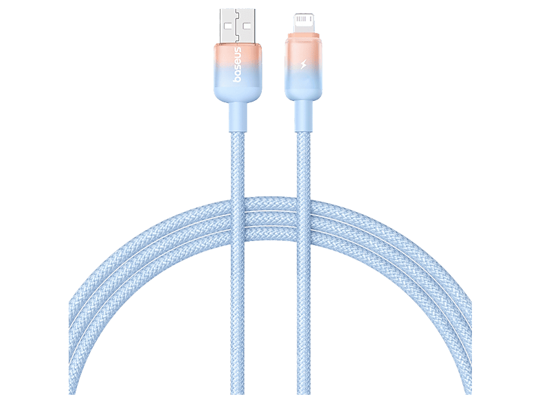Cable USB - Baseus Dura, Lightning USB, 100 cm, 2.4A, Carga rápida, Azul