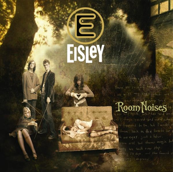 Albumcover: Band Eisley. Vier Bandmitglieder, eine Couch und eine darauf schlafende Frau. Der Hintergrund zeigt Wald und Schrift.
