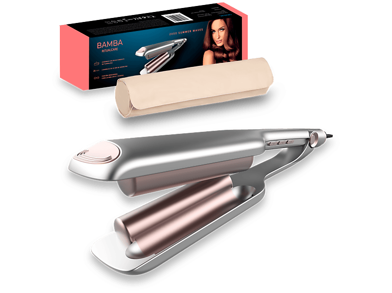 Plancha de pelo - Cecotec RitualCare 2000 Summer Waves, Cerámica, 82 W, 200 °C, Gris