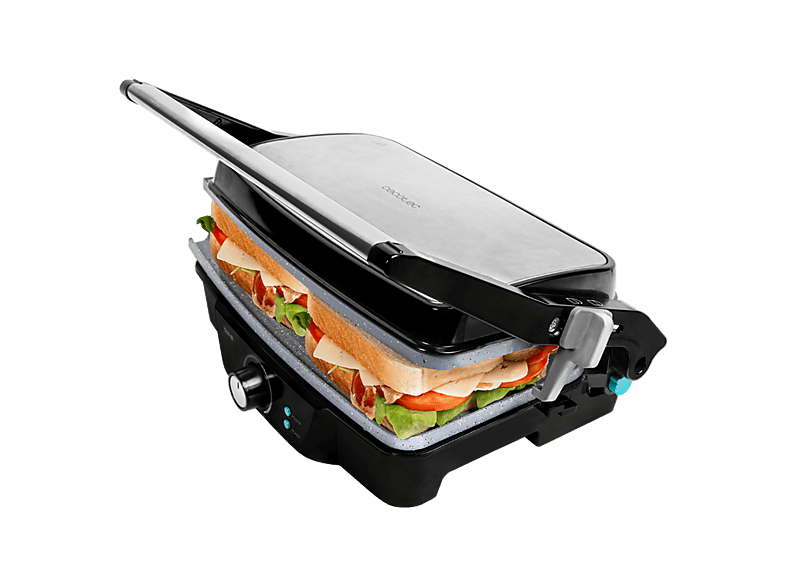 Sandwichera - Cecotec Rock’nGrill 1500 Stone Ceramic Mix&Grill, W, Plancha y Sandwichera, Revestimiento rockstone ecológico, Negro
