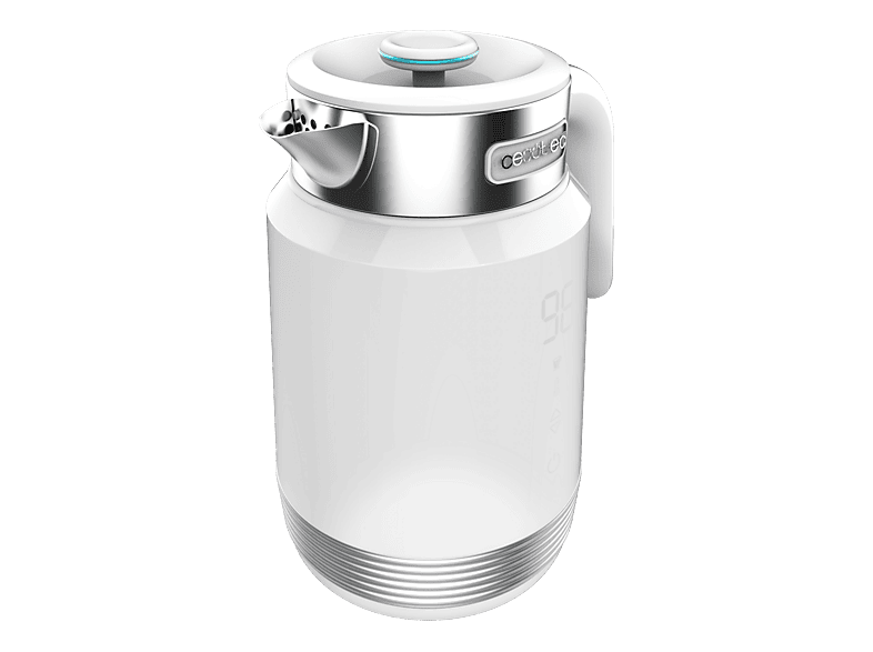 Hervidor de agua - Cecotec ThermoSense 600 Touch White, Control táctil, Temperatura regulable, 1.7l, 2200W, Pantalla LED, Acero inoxidable, Blanco