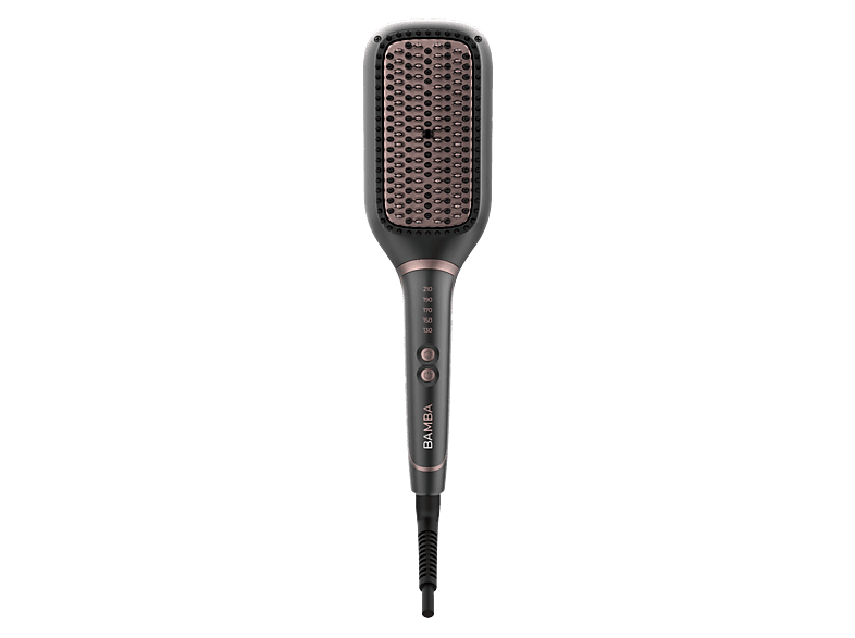 Cepillo alisador - Cecotec InstantCare SquareBrush, Tecnología iónica, 3 niveles de temperatura, Cable 360º, Auto apagado, Indicador LED, Gris