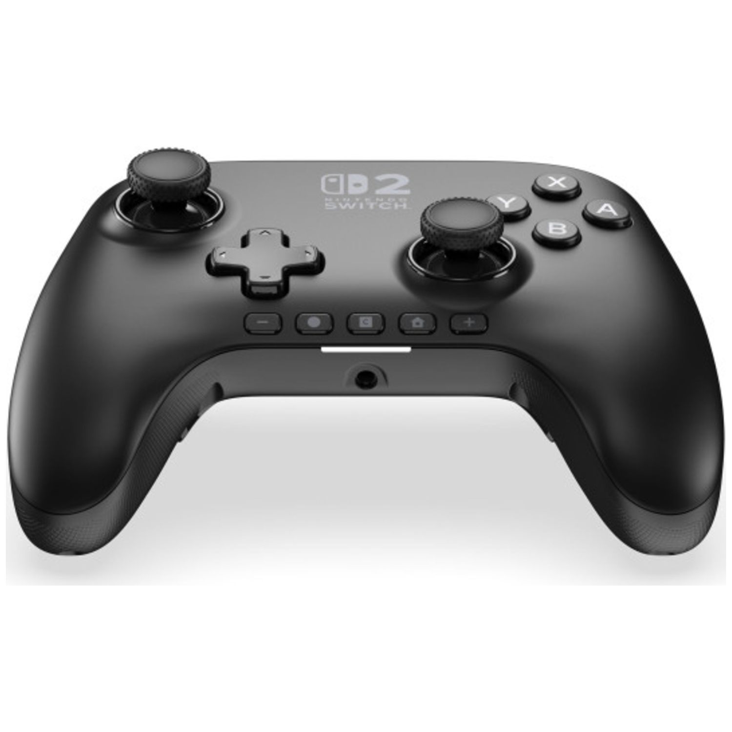 Manette noire pour Nintendo Switch avec boutons, joysticks et croix directionnelle, sur fond blanc.