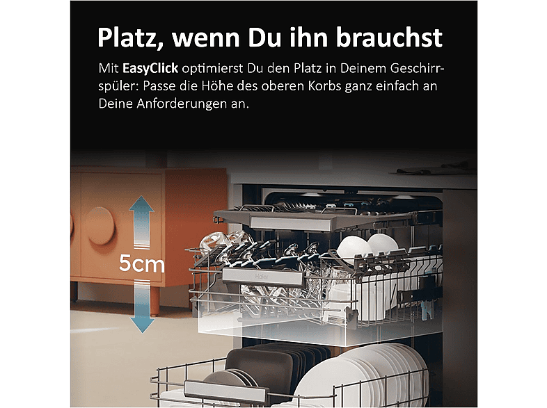Thumbnail - HAIER XU 4B2E1S-84 Washlens Plus Series 2 Geschirrspüler (unterbaufähig, 597 mm breit, 42 dB (A), B)
