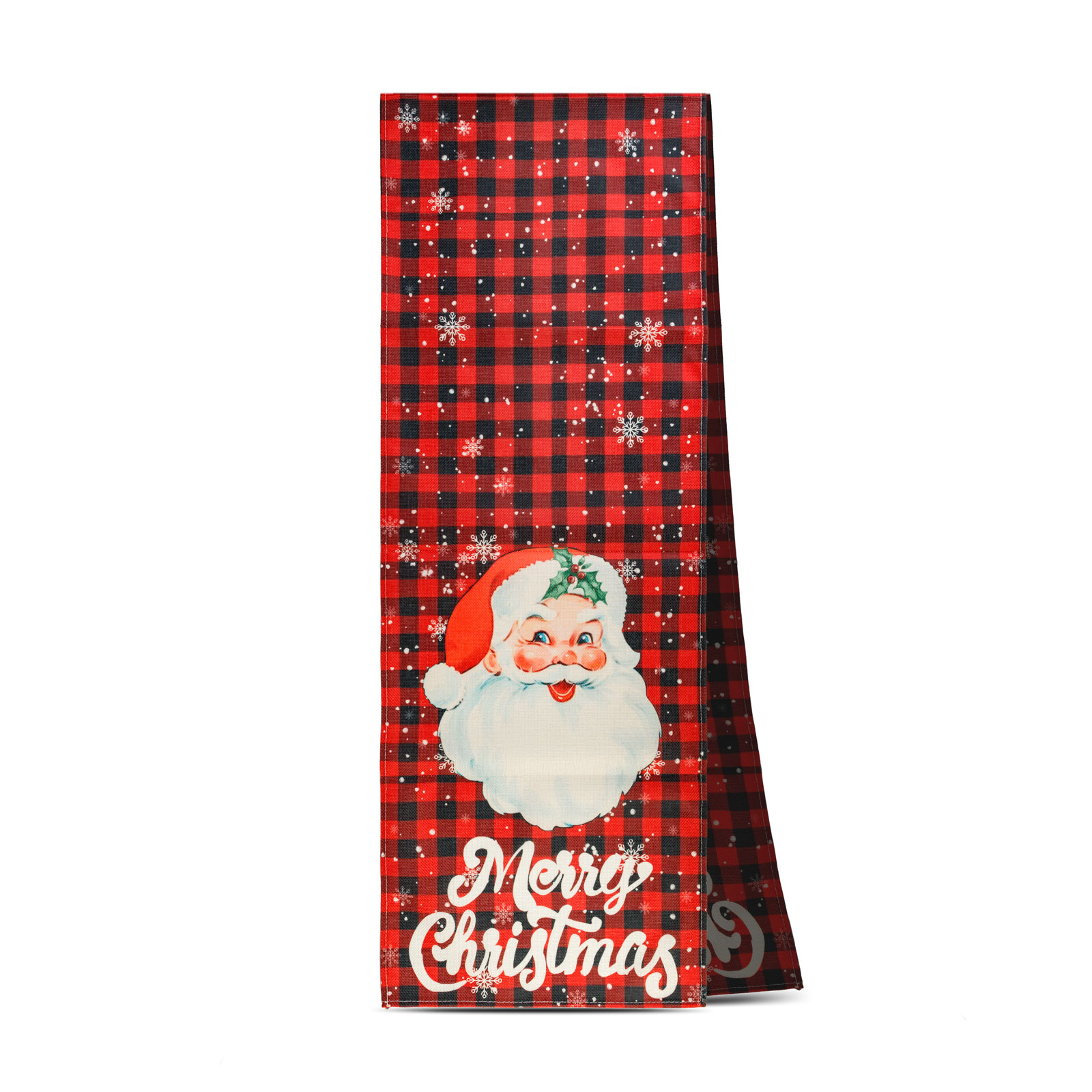 @HOME-XMAS Karácsonyi dekoráció, asztalterítő futó, Mikulás, 183 x 33 cm (59732A)