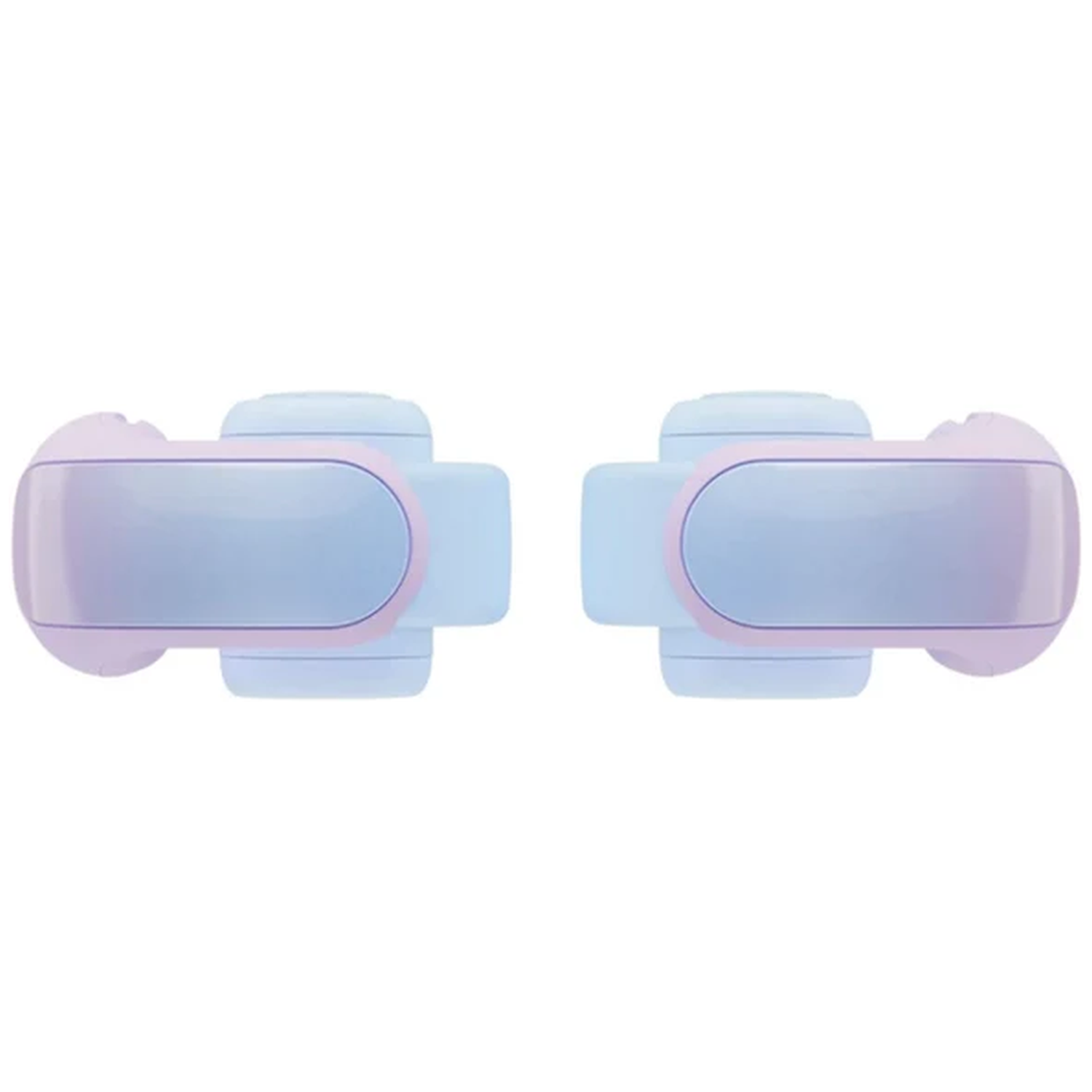Two light blue and purple devices are shown. Each has a rounded rectangle shape with a curved handle on each side.