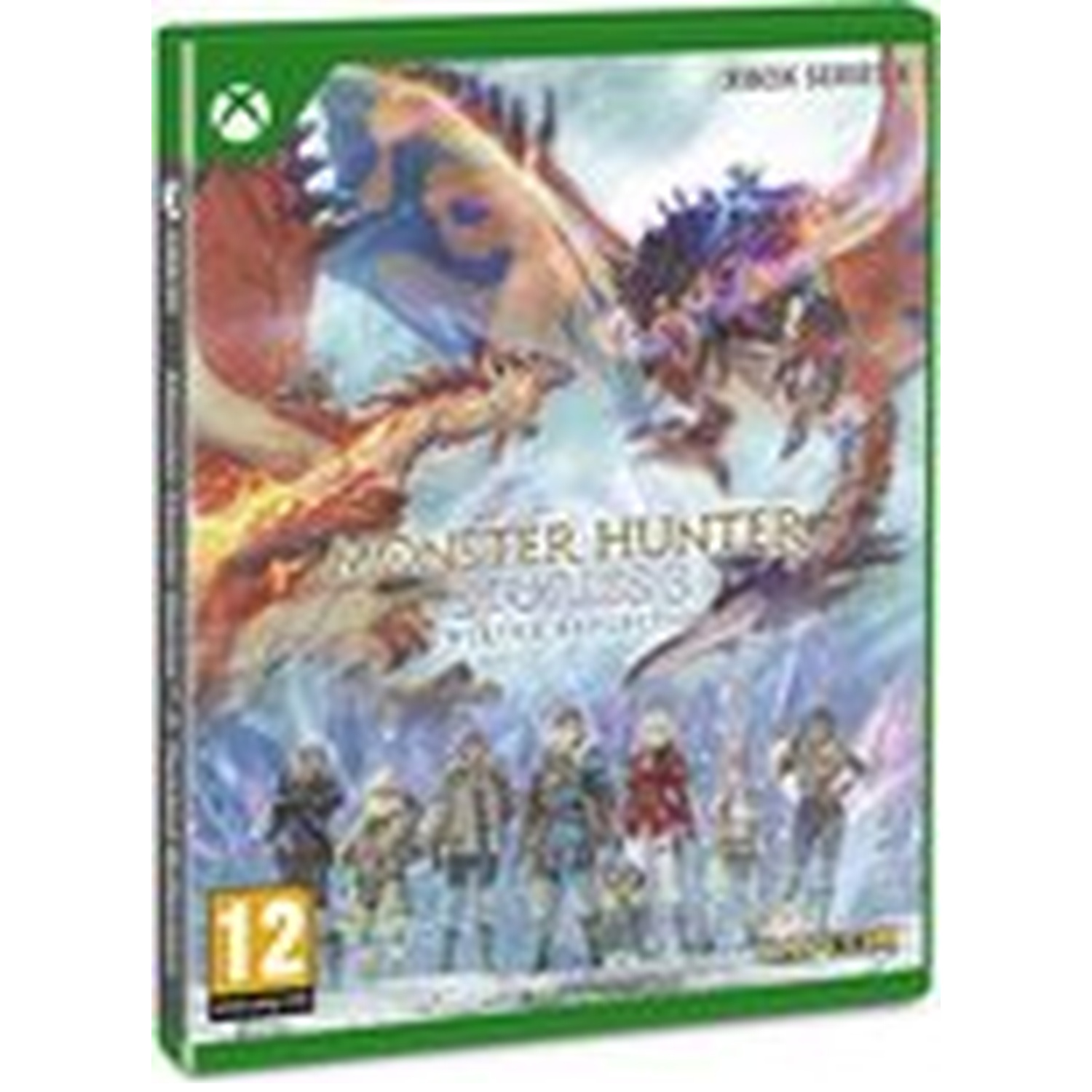 Monster Hunter Stories 3 Xbox Series X game box. Artwork features monsters, characters, and the game's title.