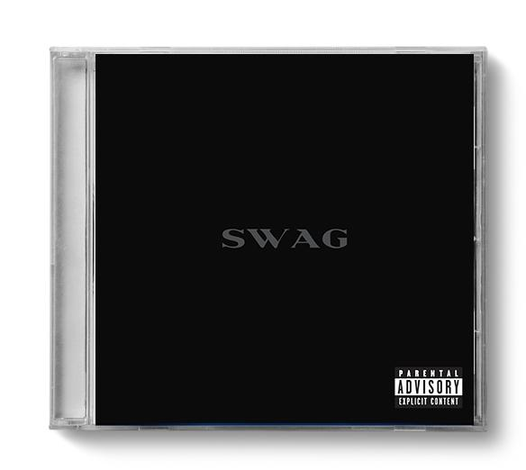 CD-Hülle mit schwarzem Cover. Das Wort 'SWAG' ist zentriert. Ein Aufkleber für die Elternberatung befindet sich in der Ecke.