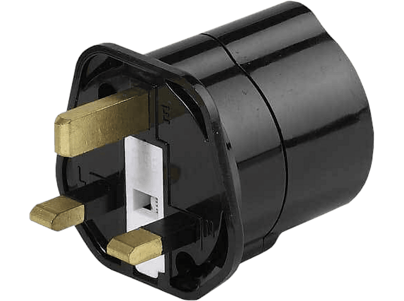 Vivanco 08561 Reisestecker, Schuko Buchse - GB; Reisestecker