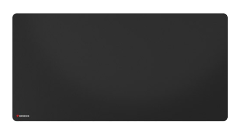 Prostokątna czarna podkładka pod mysz z białą obwódką. Logo Genesis znajduje się w lewym dolnym rogu.