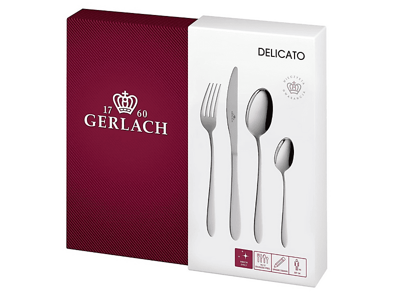 Zestaw sztućców GERLACH Delicato 24szt. Stalowy – zdjęcie 3