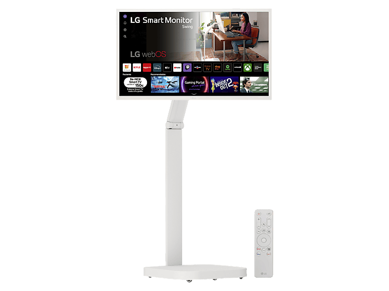 LG Smart Swing 32SR50FAW-W, 32 Full-HD, 60 Hz, 5 ms, IPS, Altavoces incorporados, Blanco