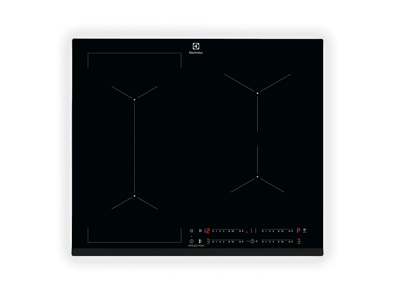 ELECTROLUX LIL63441 PIANO COTTURA A INDUZIONE, 4 zone di cotura, dimensioni: L 59 cm, P 52 Nero