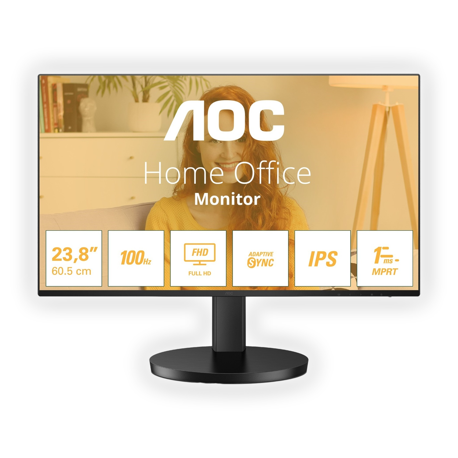AOC 24B3Ha2 Monitor, 23,8", Full-HD, 1920 x 1080 Pixel, tempo di risposta 1 ms, refresh rate 120 Hz