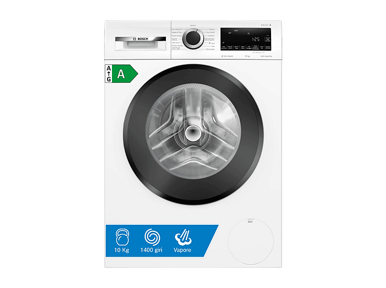 Bosch Wgg254Z5Ii Lavatrice, Caricamento frontale, 10 kg, 14 programmi, Profondità 58,8 cm, livello rumorosità centrifuga 74 dB(A), Classe A