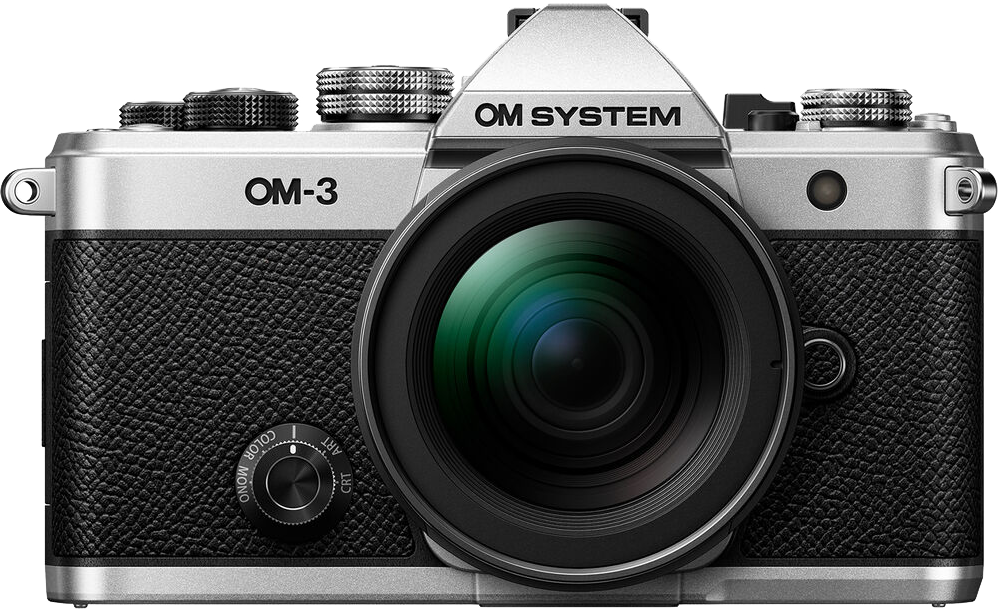 OM SYSTEM OM-3 váz, ezüst + M.Zuiko Digital 12-45mm F4 PRO objektív, fekete, kit