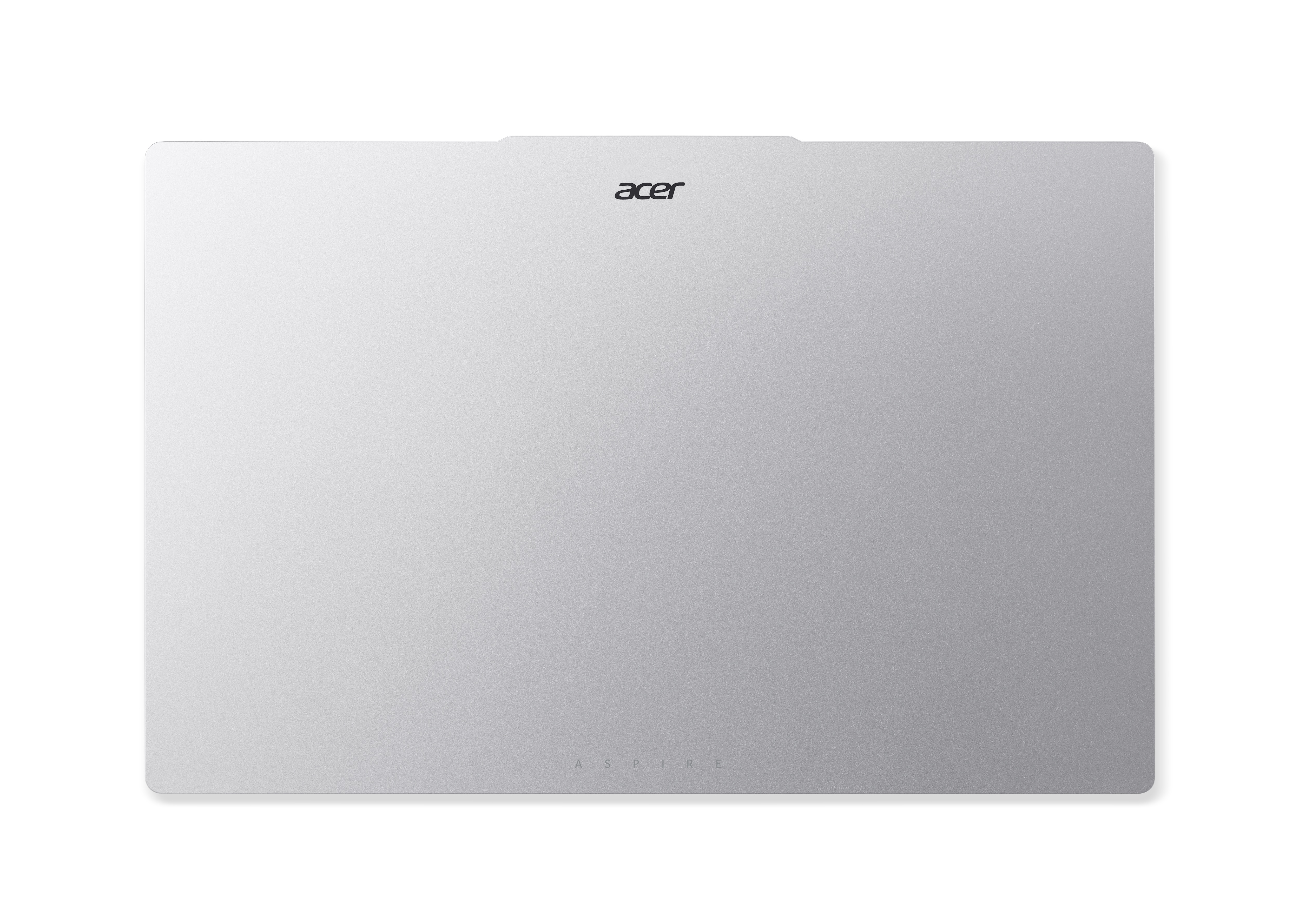 A silver laptop, Acer brand, is on a white background. The word 'Aspire' is at the bottom, and 'acer' is at the top.