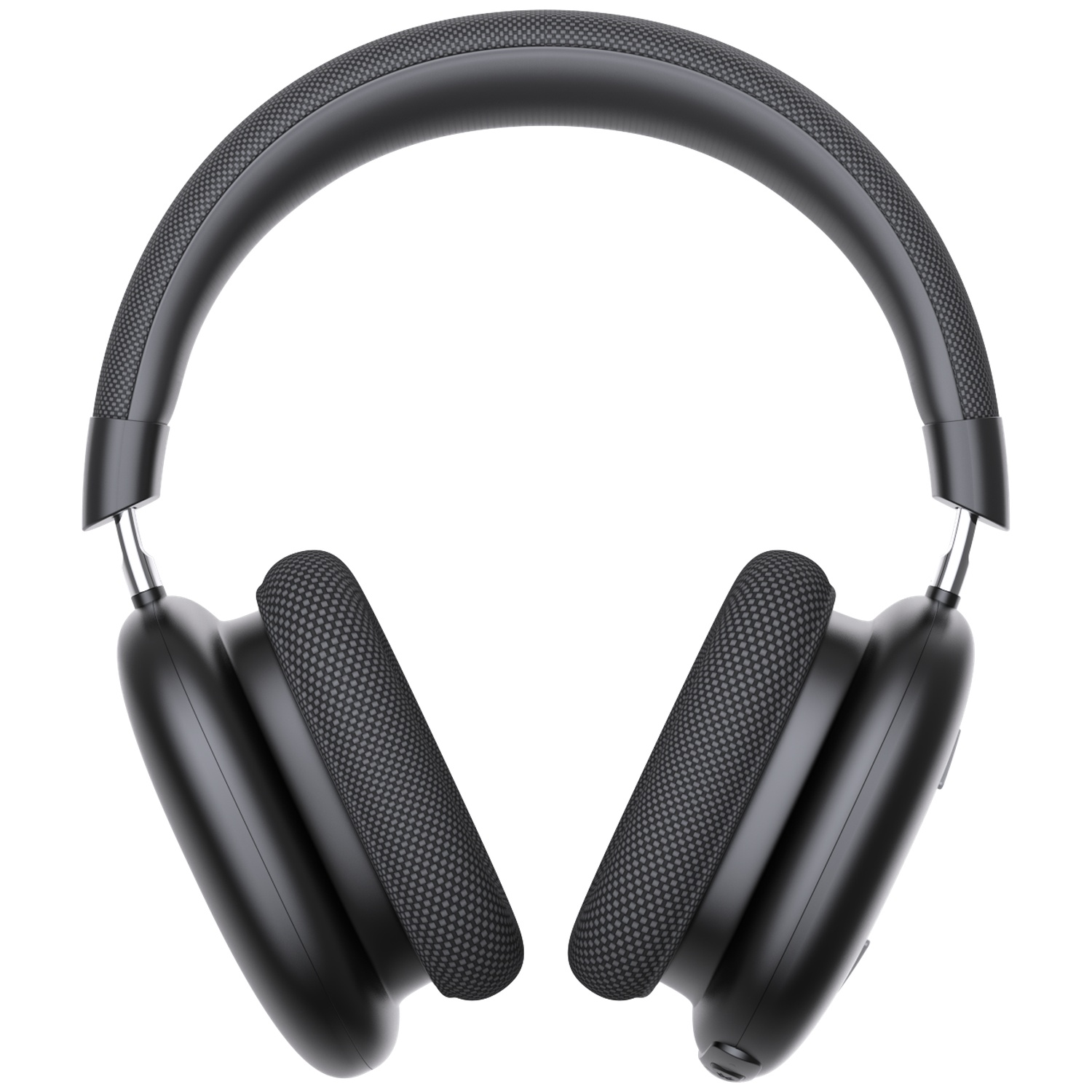 Black headphones with gray earcups and headband. The design is modern, with a focus on comfort and style.