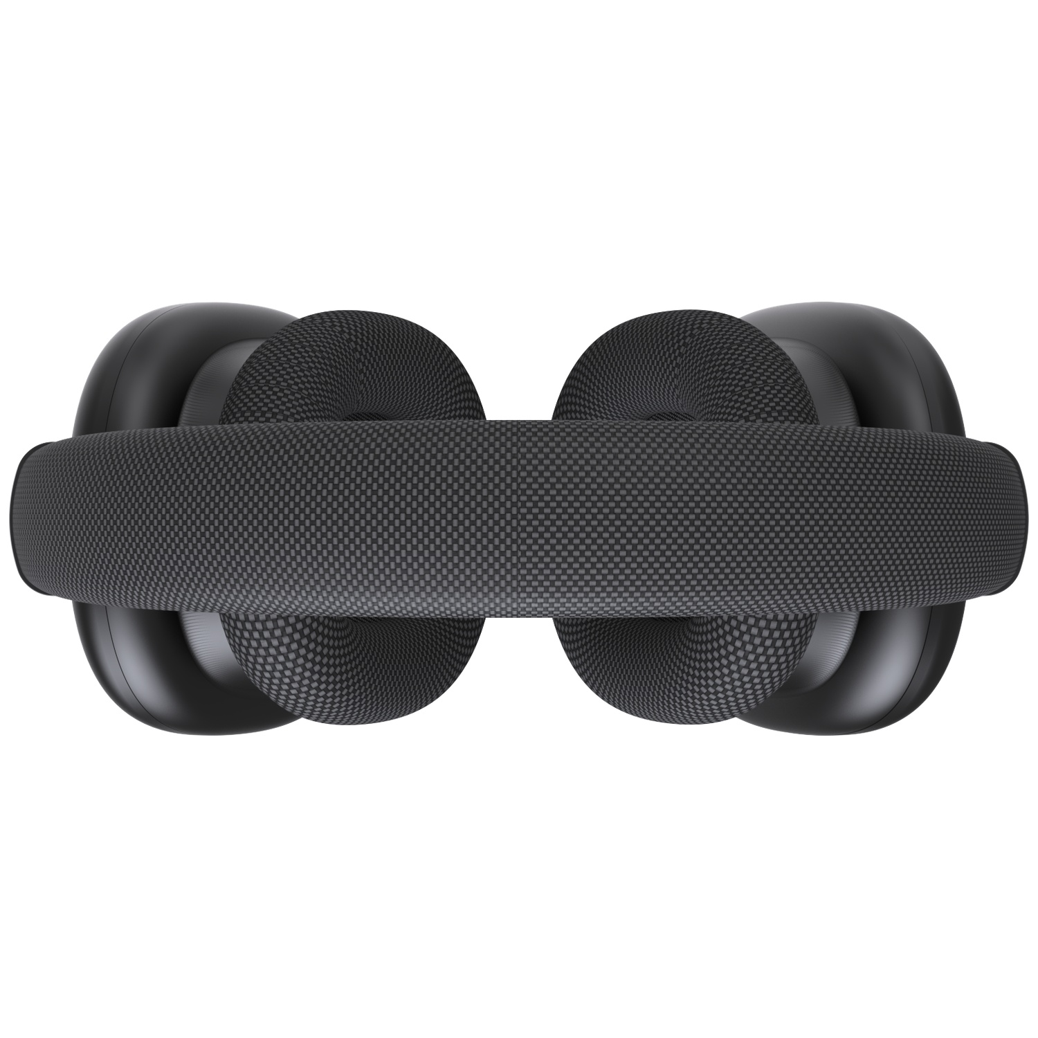 Black headphones with gray mesh ear cups and headband, on a white background. The design is modern and sleek.