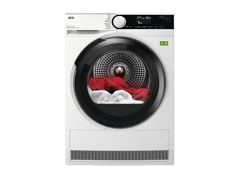 Asciugatrice AEG TR8HDCH9B, a pompa di calore, 9 Kg, profondità 63,6 cm, funzione refresh MixDry,  Eco, Classe B