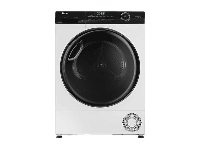 Asciugatrice HAIER HD90-B959E-IT, a pompa di calore, 9 Kg, profondità 65,2 cm, funzione refresh Eco, App Control, Classe B