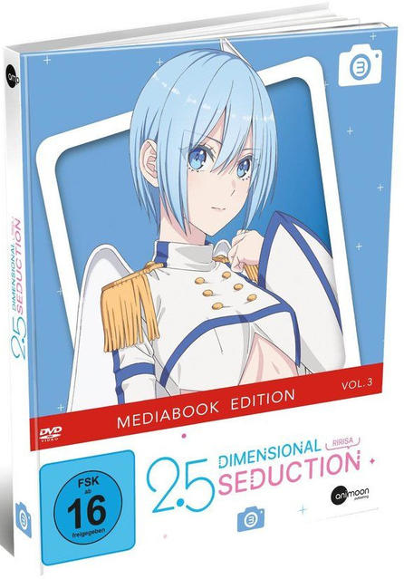 Anime-DVD-Cover. Gezeigt wird eine Frau mit blauen Haaren. Die DVD trägt den Titel '2.5 Dimensional Seduction'.
