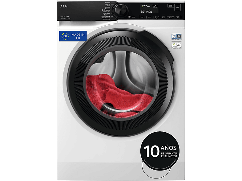 AEG – Lavadora AEG 11Kg / 1.400 rpm programa a vapor, inverter – LFR7404L4BP.