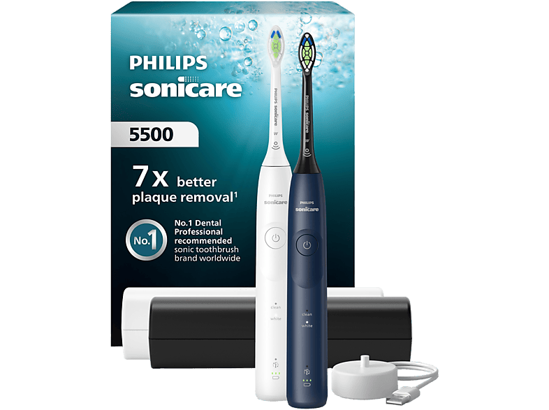 Philips Sonicare 5500 Series Duopack Hx7119/01 Elektrische Tandenborstel Zwart En Wit