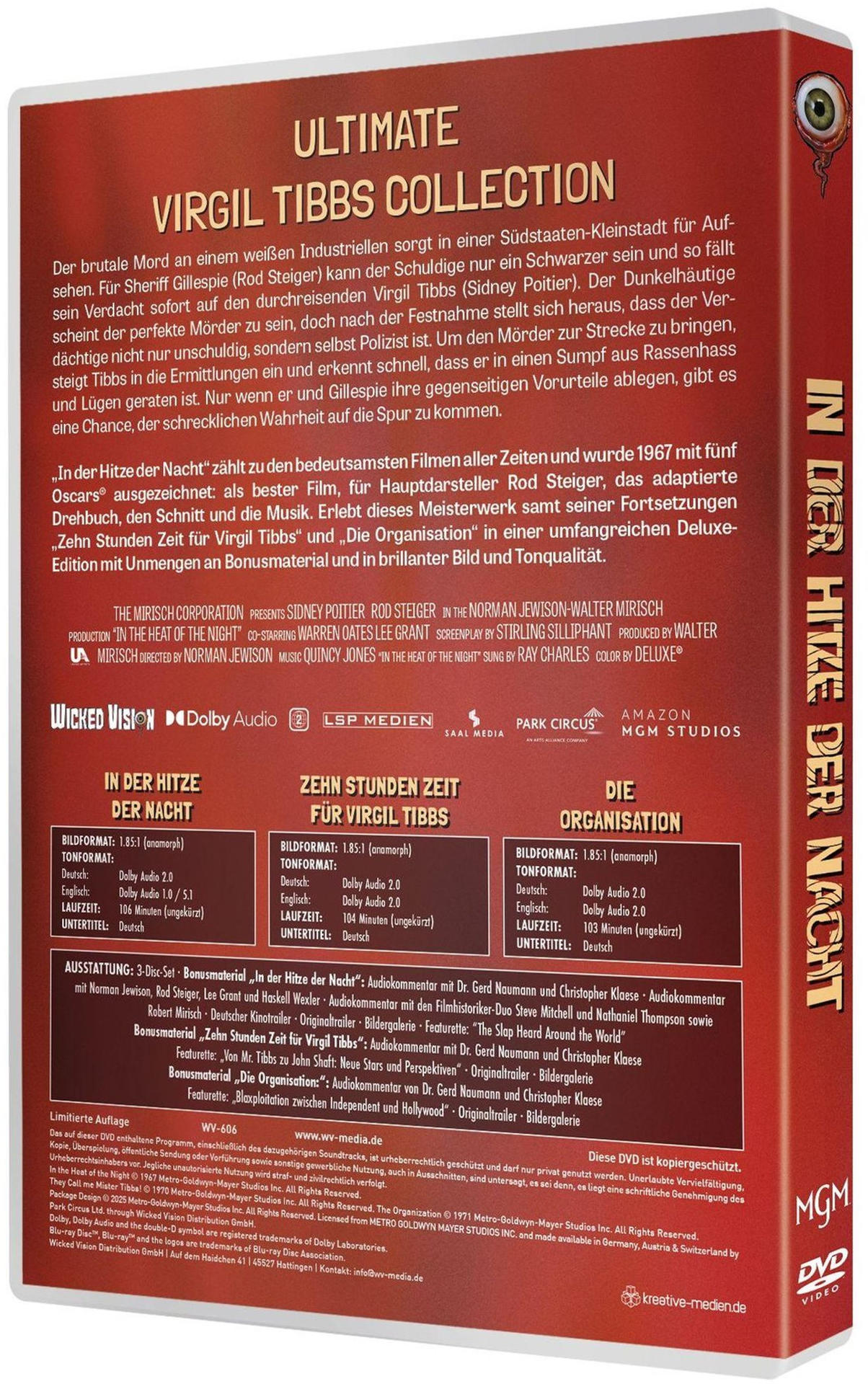 DVD-Box-Set mit Filmtiteln und Logos. Text auf Deutsch. MGM DVD-Logo unten rechts.