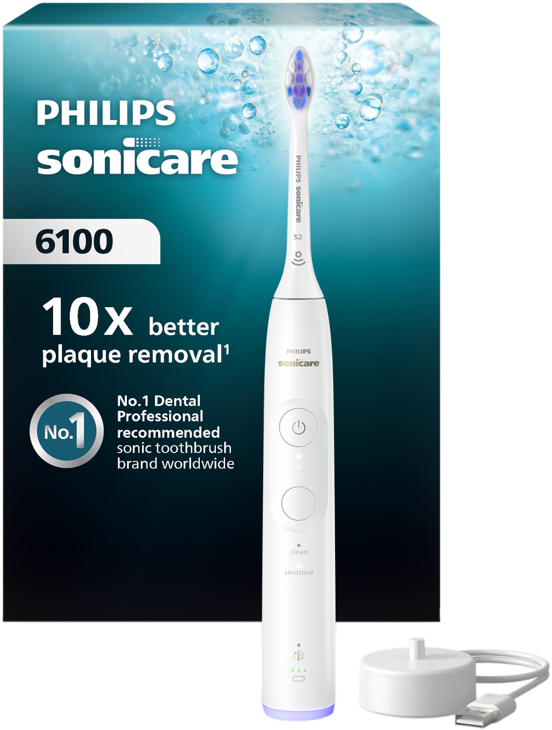 Philips Sonicare 6100 Series Hx7400/01 Elektrische Tandenborstel Wit