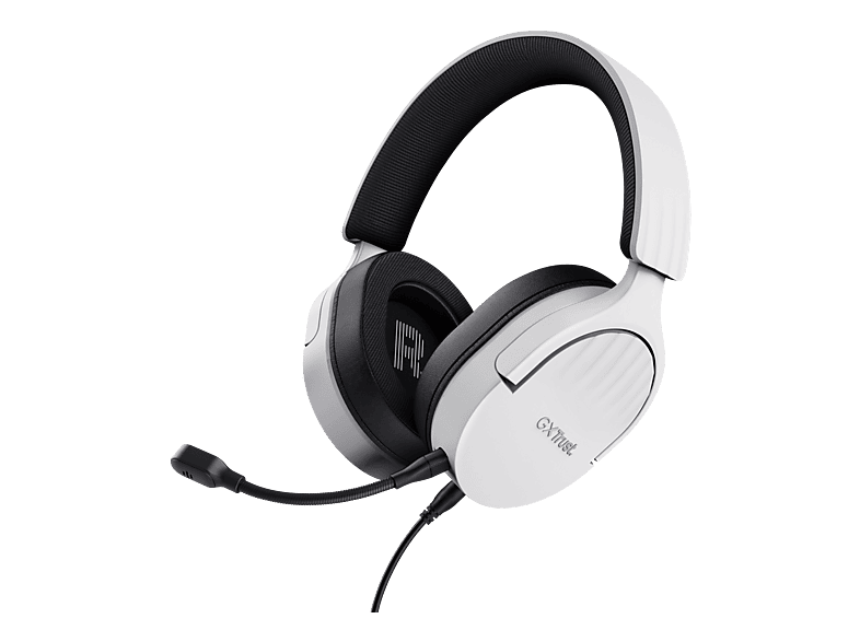 Auriculares gaming – Trust GXT 489W Fayzo, Circumaurales, Con cable, Multiplataforma, Micrófono, Jack 3.5mm, Blanco