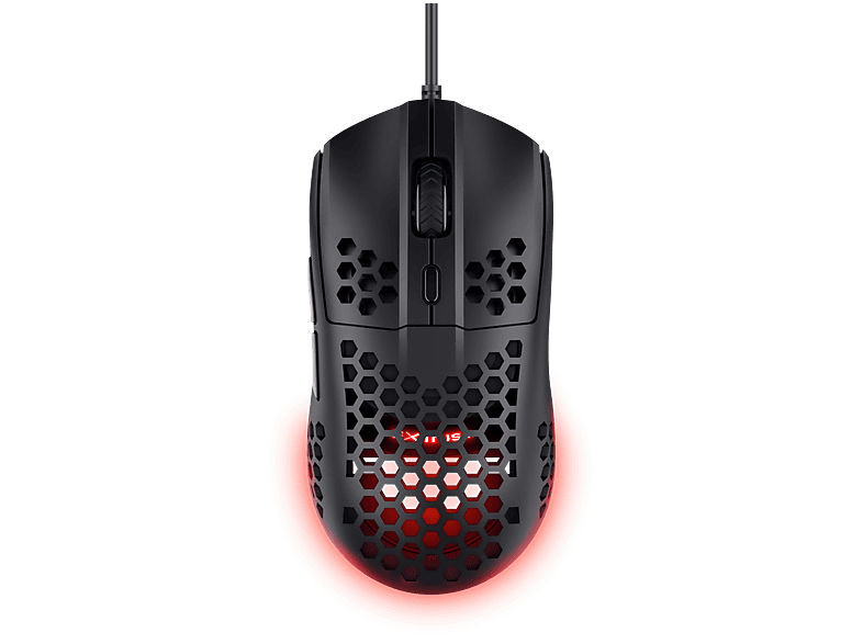 Ratón gaming - Trust GXT 928, Inalámbrica, 6400 dpi, Ultraligero, Iluminación RGB, Negro