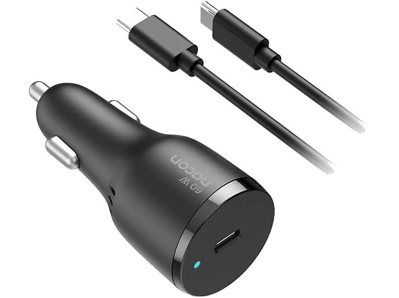 Cable adaptador para coche - Nacon Car Charger, Para Nintendo Switch 2, USB-C a USB-C, Carga rápida 60 W, 1.5 m, Negro