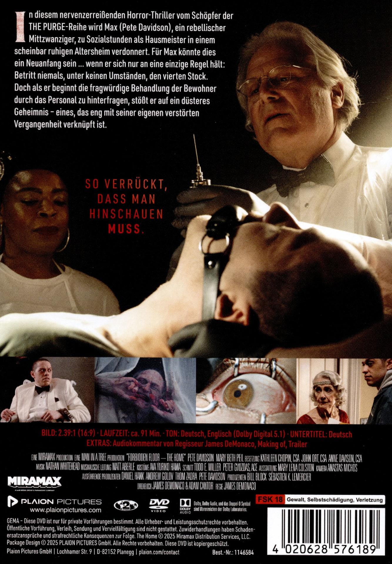 Ein Filmplakat mit einem Männergesicht und Text. Der Slogan lautet: 'So Verruckt, Dass Man Hinschauen Muss.'