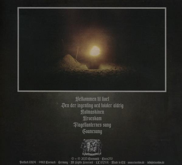 Dunkles Albumcover mit hellem Licht in der Mitte, Text in der unteren Hälfte. Der Hintergrund ist dunkel. Die Spitze eines schneebedeckten Hügels ist sichtbar.