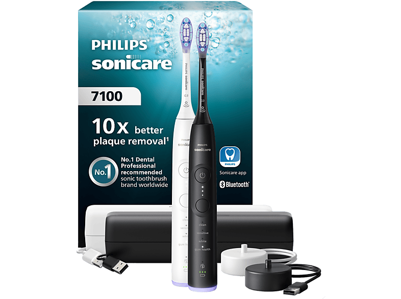 Philips Sonicare 7100 Series Duopack Hx7429/02 Elektrische Tandenborstel Wit En Zwart