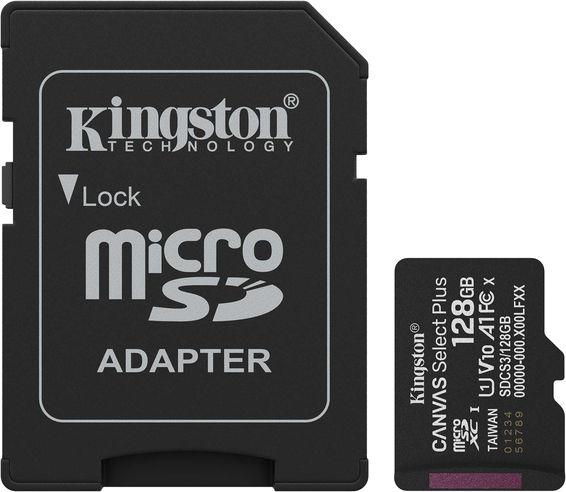 KINGSTON Canvas Select Plus Gen3 MicroSDXC 128GB memóriakártya + SD adapter (SDCS3/128GB)