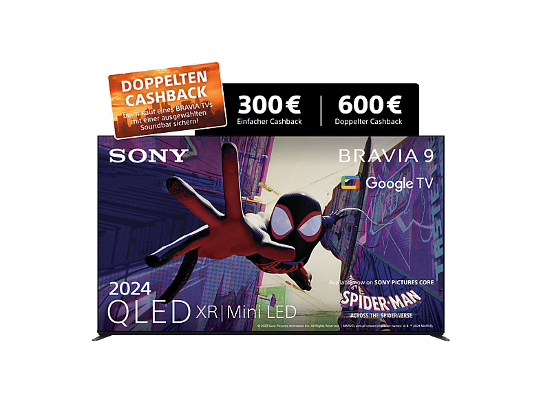 SONY BRAVIA 9 K75XR90 QLED TV (Flat, 75 Zoll / 189 cm, QLED 4K, SMART TV, Google TV)