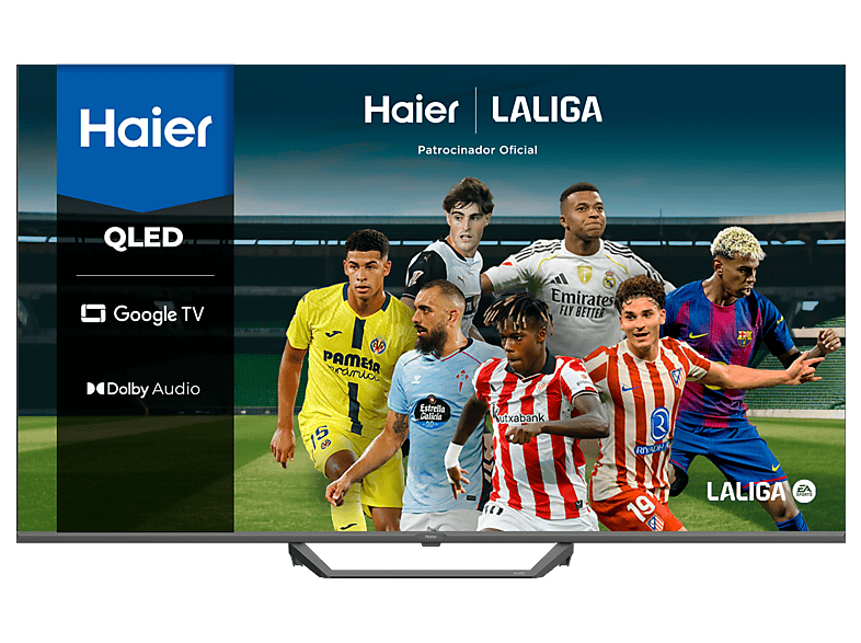 TV QLED 50" - Haier S80E Series H50S80EUX, Smart (Google TV), HDR 4K, Direct LED, Dolby Audio y Vision, Dbx-tv, Negro