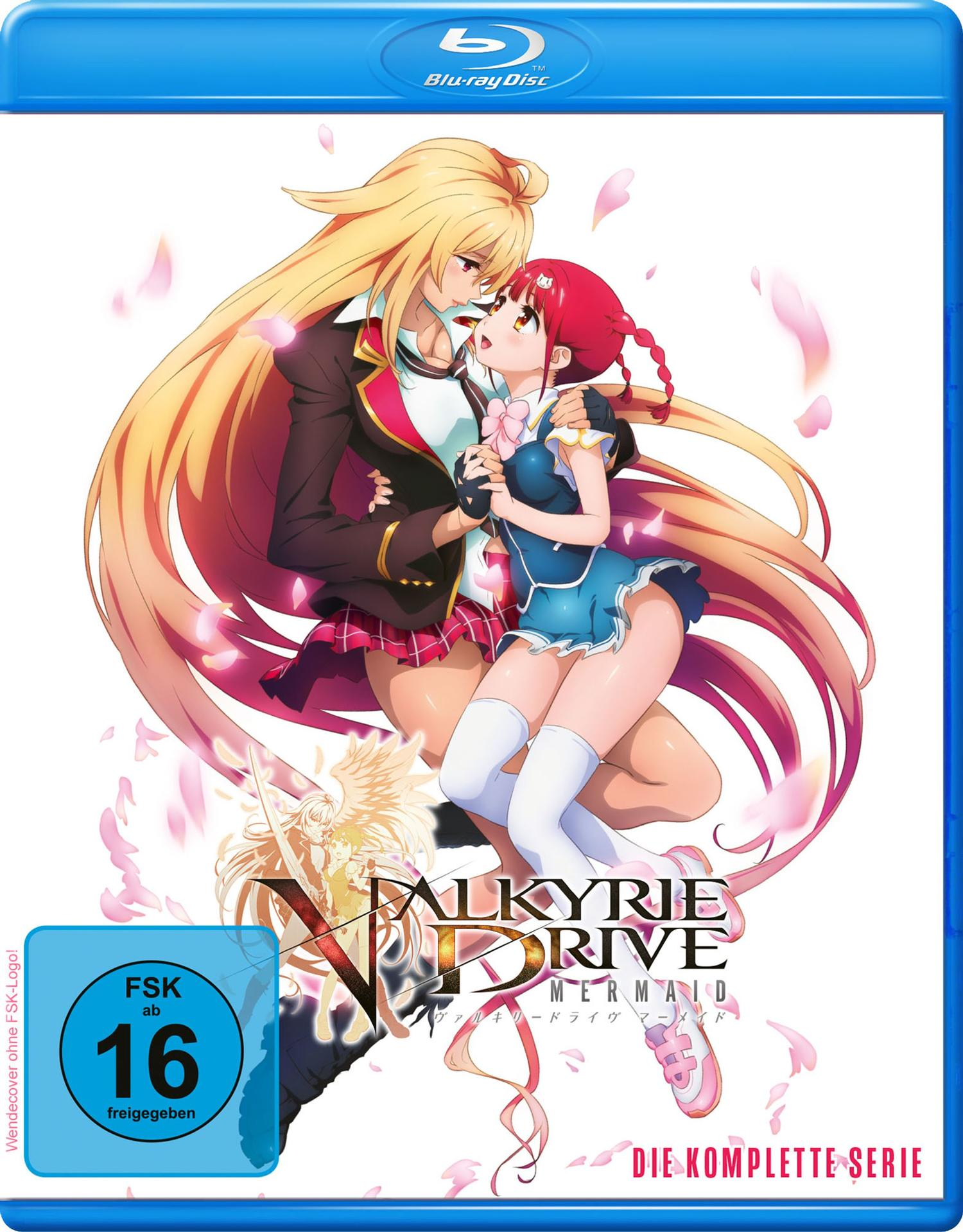 Anime Blu-ray-Cover mit zwei weiblichen Charakteren. Eine hat blondes Haar, die andere rotes. Titel: Valkyrie Drive Mermaid. FSK 16.