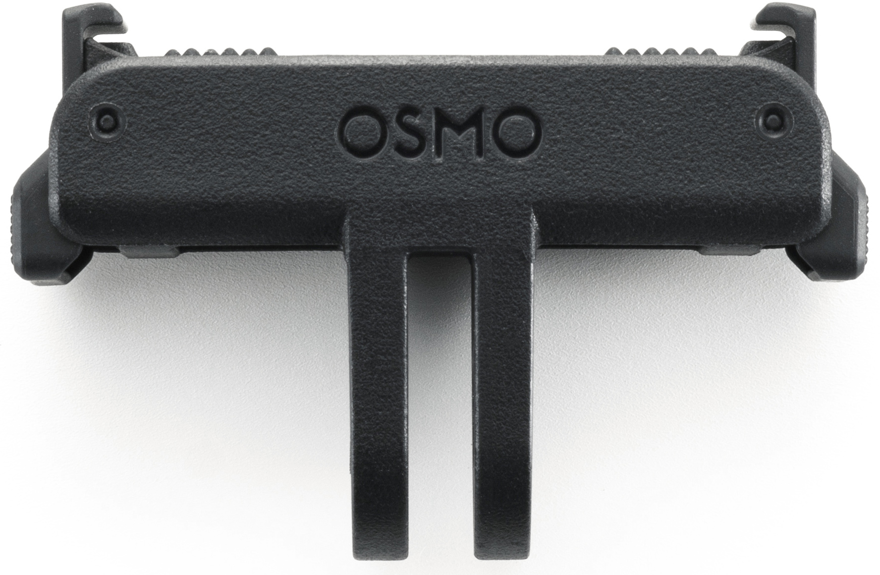 Fekete Osmo kamera tartozék fehér háttéren. T alakú, dombornyomott OSMO felirattal.