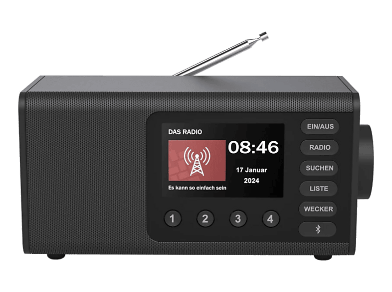 HAMA DR1001 DAB-Radio mit Wecker, Digital, FM, DAB, DAB+, Bluetooth, Schwarz