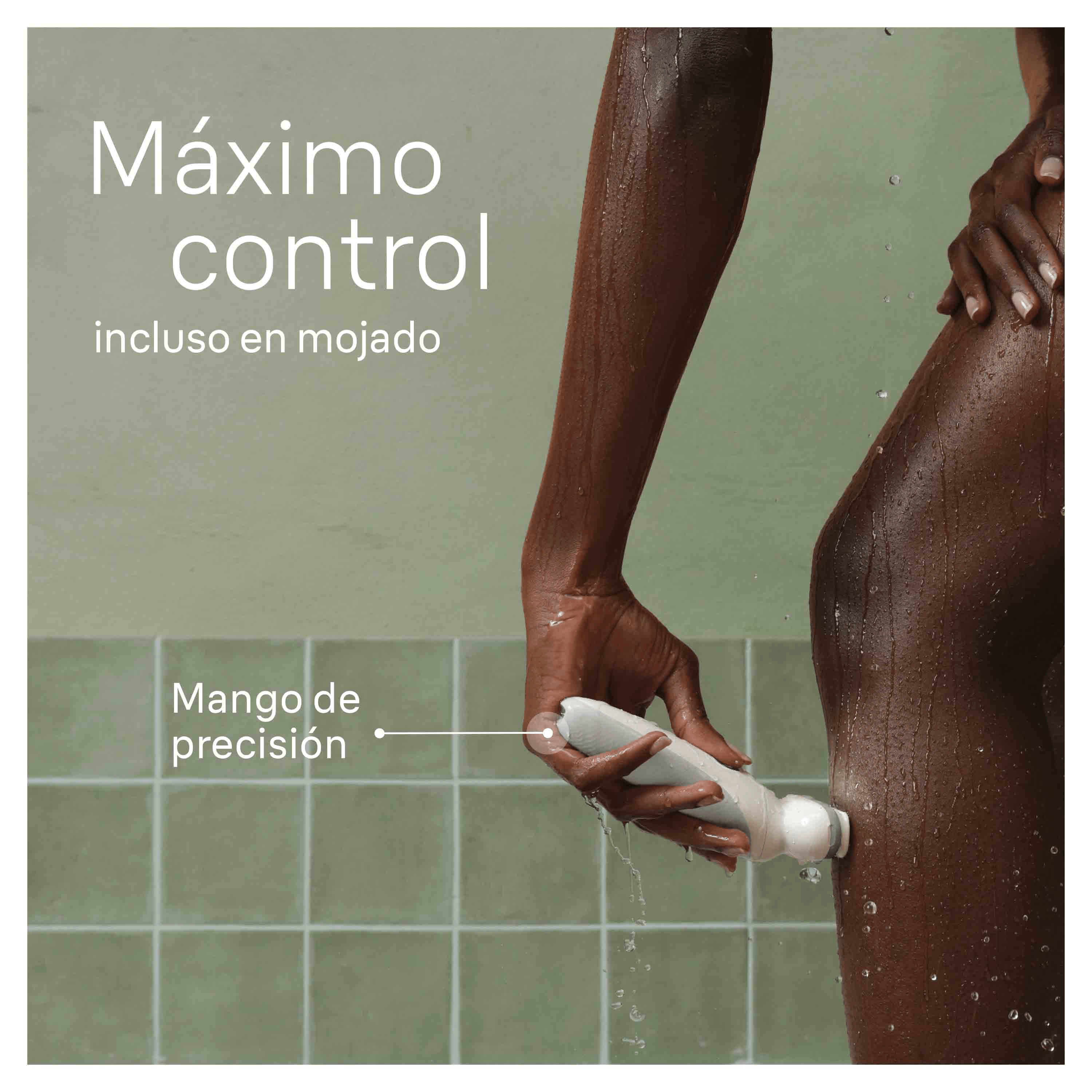 Máximo control incluso en mojado. Mango de precisión.