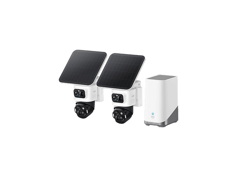 Anker Eufy eufyCam S4 2-Cam Kit (inkl. HomeBASE S380), Überwachungskamera (Anzahl Kameras: 2, für Außen, Nachtsichtfunktion, Akkubetrieb, Neigbar, rotierbar, Schwenkbar, Weiß)