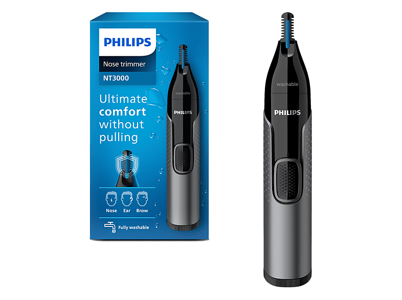 PHILIPS Series 3000 Neushaartrimmer Trim neus-, oor- en wenkbrauwhaar Grijs NT3650/16