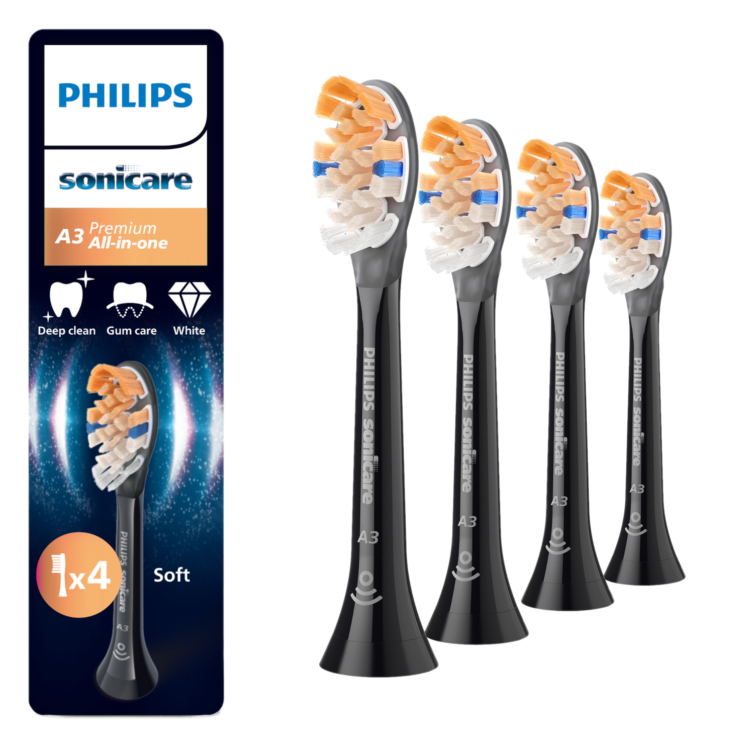 Philips Sonicare 4 A3 Premium All-in-one Hx9094/88 Opzet Borstels Zwart