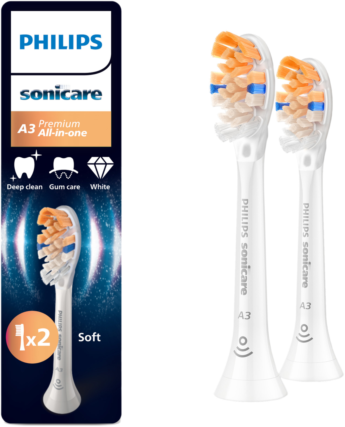 Philips Sonicare 2 A3 Premium All-in-one Hx9092/87 Opzet Borstels Wit