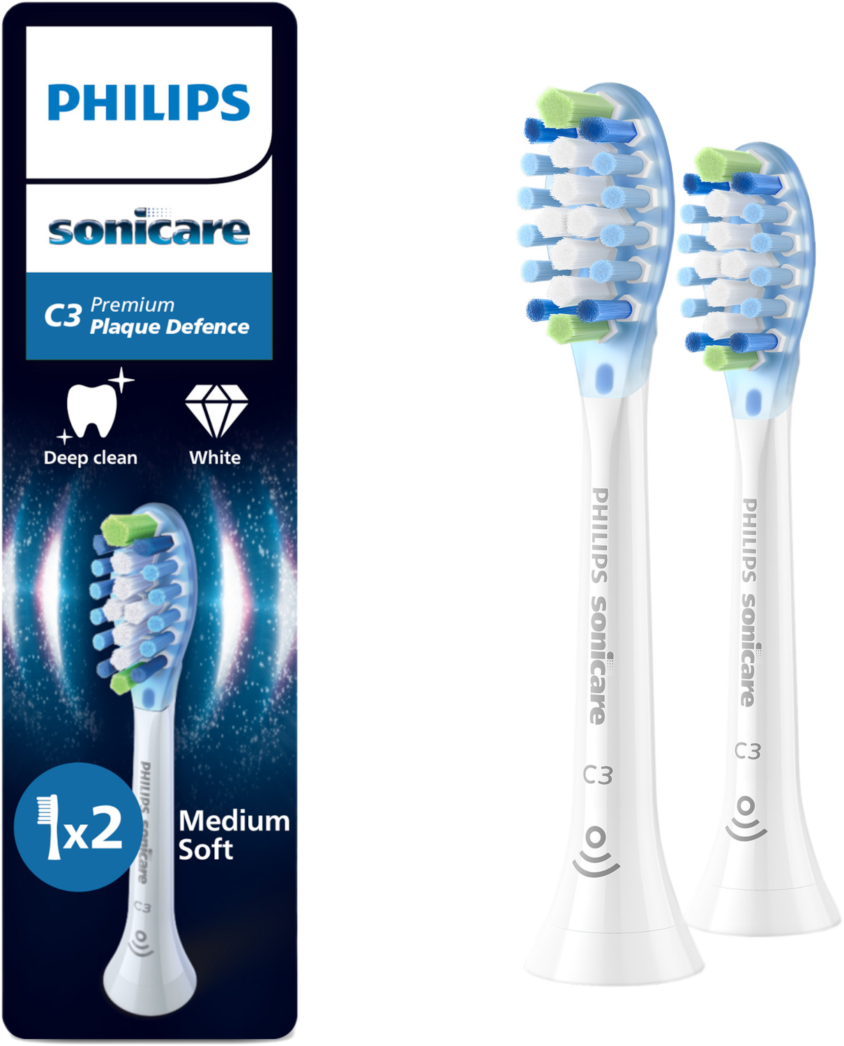 Philips Sonicare 2 C3 Premium Plaque Defence Hx9042/87 Opzet Borstels Wit